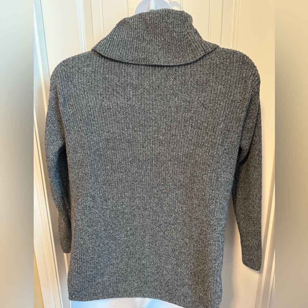 Talbots Gray Ribbed Turtleneck Sweater - Picture 5 of 7